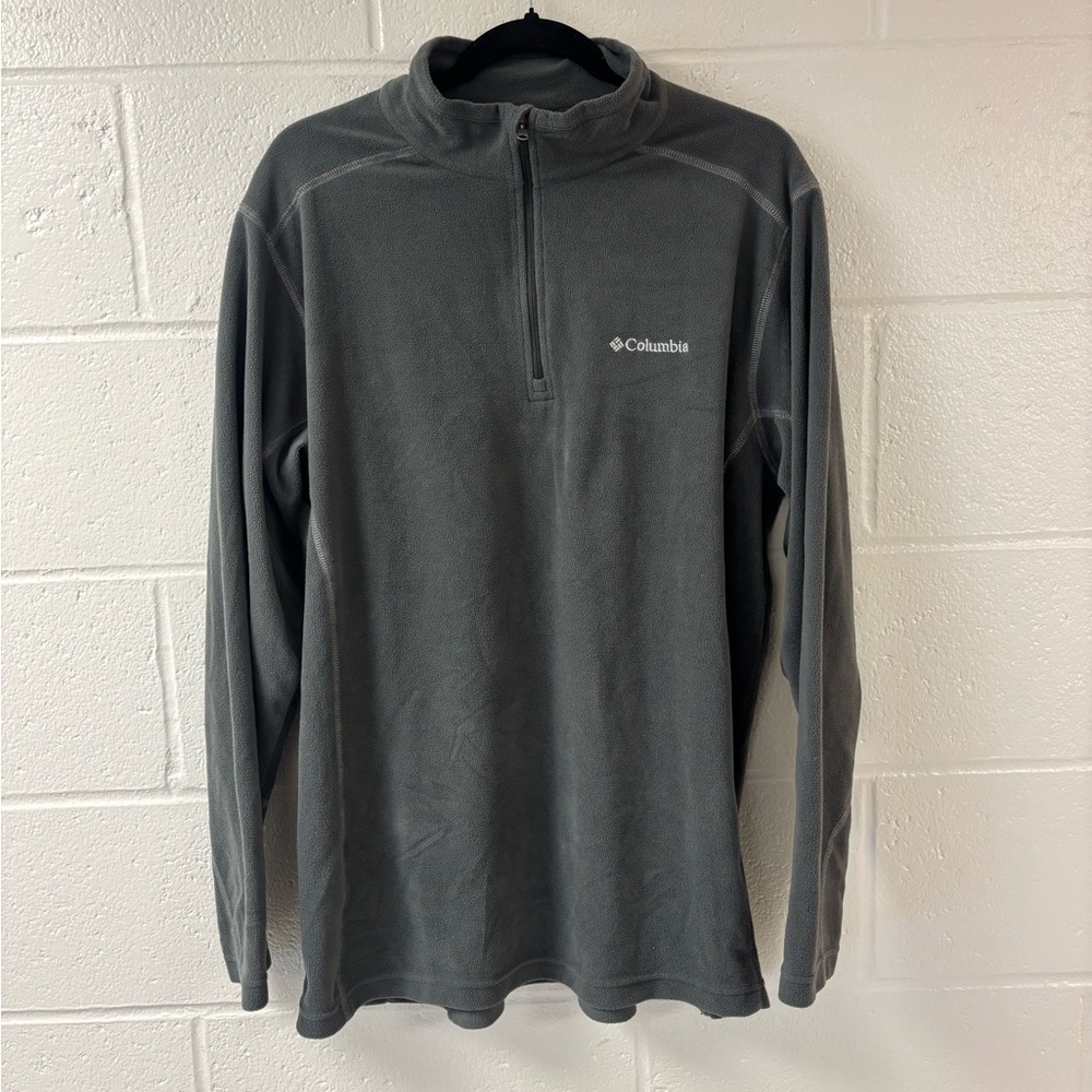 Columbia Grey Quarter Zip Fleece Pullover | Size Large